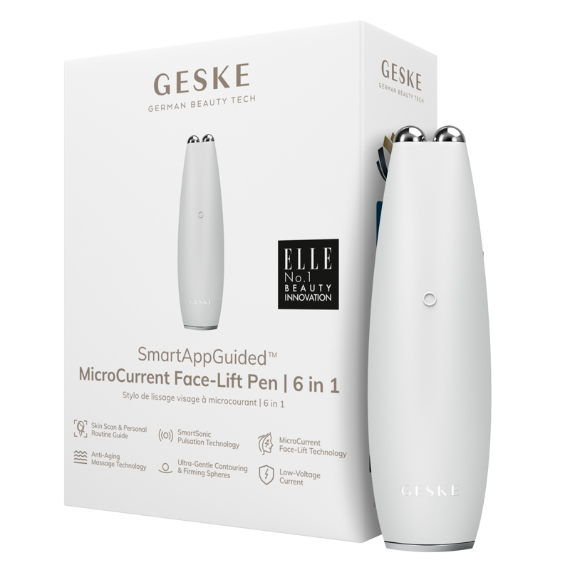 Микротоковая ручка для подтяжки лица GESKE MicroCurrent Face-Lift Pen 6в1 white