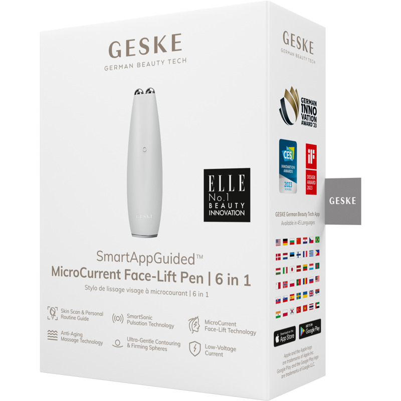 Микротоковая ручка для подтяжки лица GESKE MicroCurrent Face-Lift Pen 6в1 white