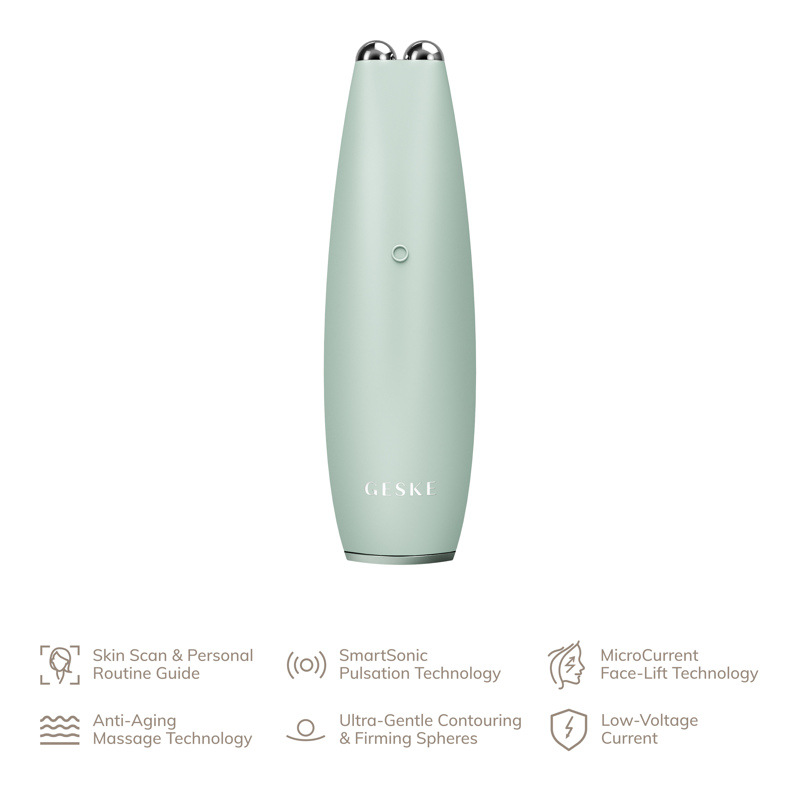 Микротоковая ручка для подтяжки лица GESKE MicroCurrent Face-Lift Pen 6в1 green