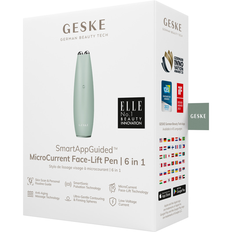 Микротоковая ручка для подтяжки лица GESKE MicroCurrent Face-Lift Pen 6в1 green
