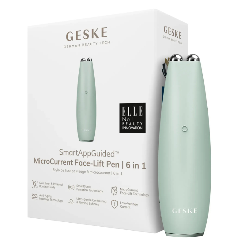 Микротоковая ручка для подтяжки лица GESKE MicroCurrent Face-Lift Pen 6в1 green