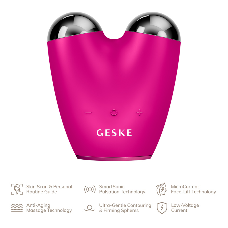 Микротоковый подтягиватель лица GESKE MicroCurrent Face-Lifter 6в1 magenta