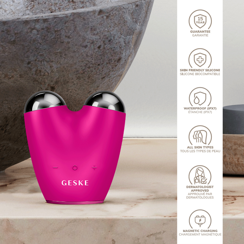 Микротоковый подтягиватель лица GESKE MicroCurrent Face-Lifter 6в1 magenta