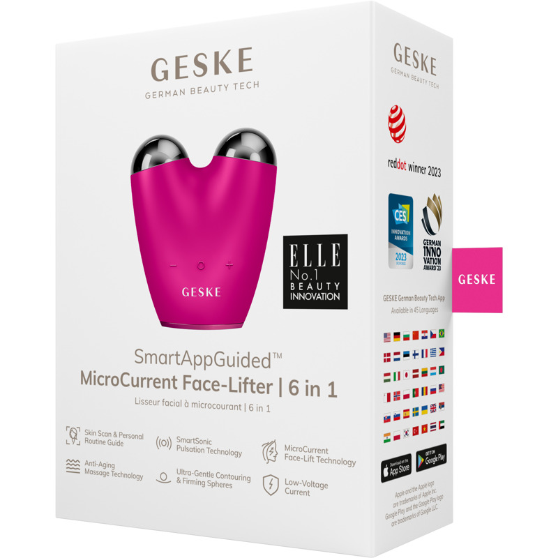 Микротоковый подтягиватель лица GESKE MicroCurrent Face-Lifter 6в1 magenta