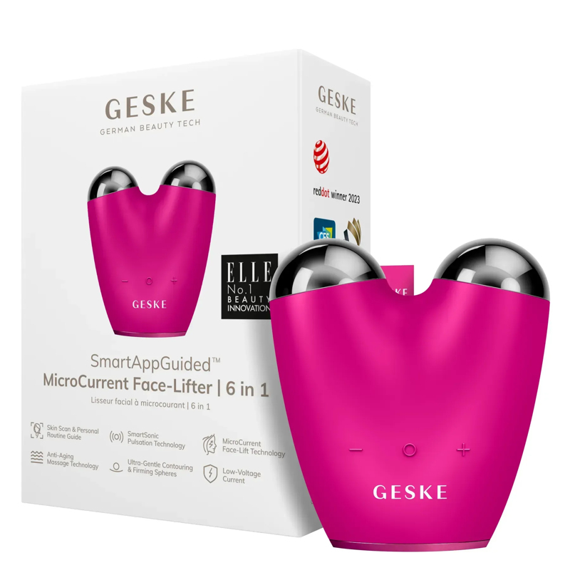 Микротоковый подтягиватель лица GESKE MicroCurrent Face-Lifter 6в1 magenta