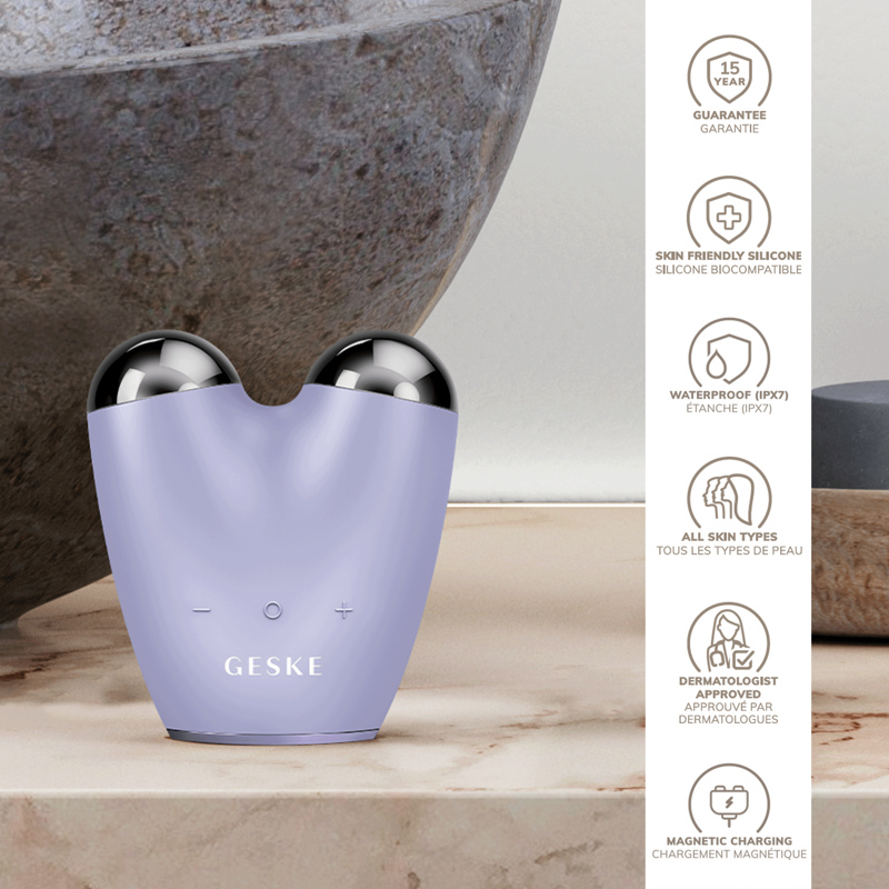Микротоковый подтягиватель лица GESKE MicroCurrent Face-Lifter 6в1 purple