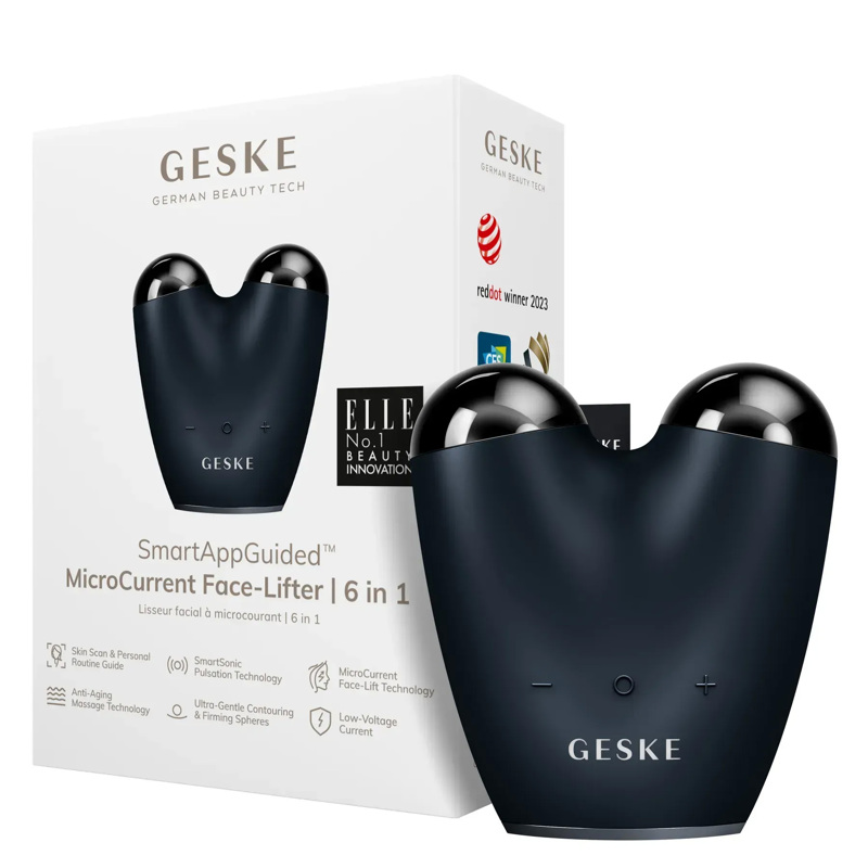 Микротоковый подтягиватель лица GESKE MicroCurrent Face-Lifter 6в1 black