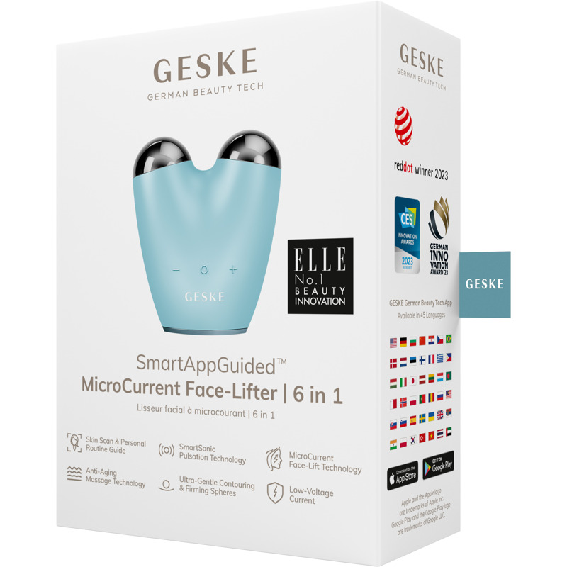 Микротоковый подтягиватель лица GESKE MicroCurrent Face-Lifter 6в1 turquoise