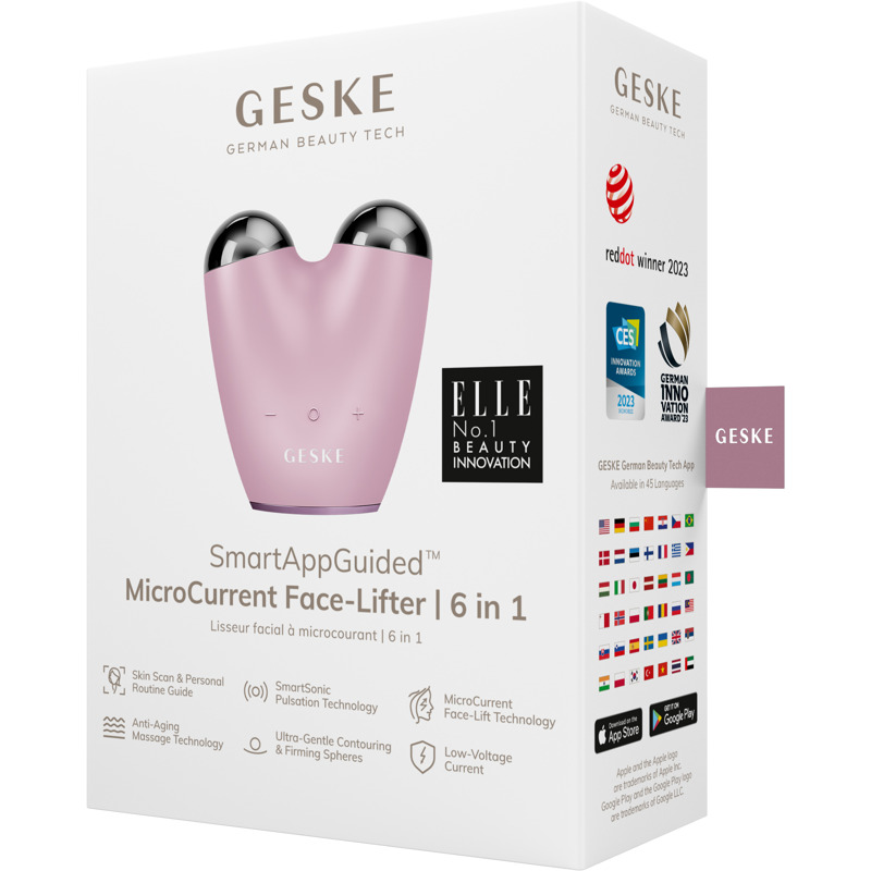 Микротоковый подтягиватель лица GESKE MicroCurrent Face-Lifter 6в1 pink