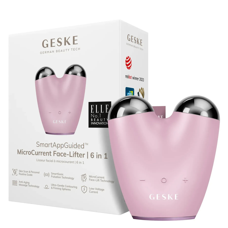 Микротоковый подтягиватель лица GESKE MicroCurrent Face-Lifter 6в1 pink
