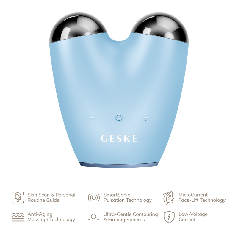 Микротоковый подтягиватель лица GESKE MicroCurrent Face-Lifter 6в1 aquamarine