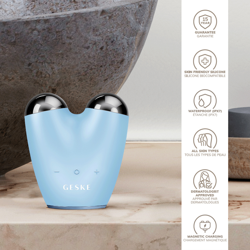 Микротоковый подтягиватель лица GESKE MicroCurrent Face-Lifter 6в1 aquamarine