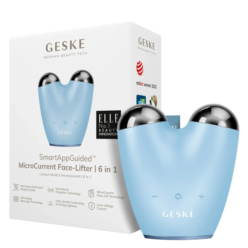 Микротоковый подтягиватель лица GESKE MicroCurrent Face-Lifter 6в1 aquamarine