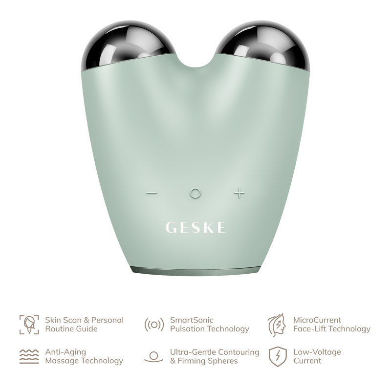 Микротоковый подтягиватель лица GESKE MicroCurrent Face-Lifter 6в1 green