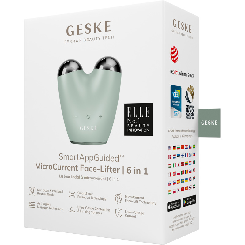 Микротоковый подтягиватель лица GESKE MicroCurrent Face-Lifter 6в1 green