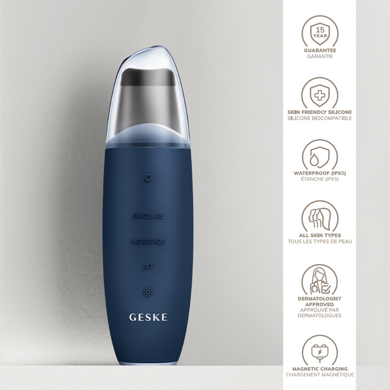 Микротоковый скрабер для кожи и устранения черных точек GESKE MicroCurrent Skin Scrubber&Blackhead Remover 9в1 midnight
