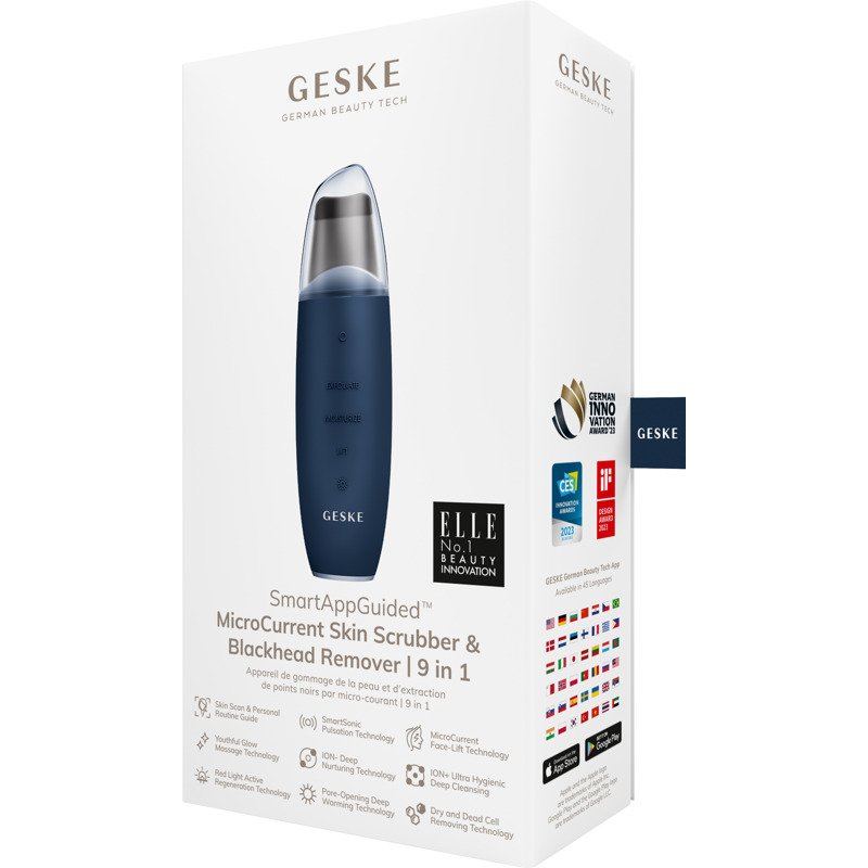 Микротоковый скрабер для кожи и устранения черных точек GESKE MicroCurrent Skin Scrubber&Blackhead Remover 9в1 midnight