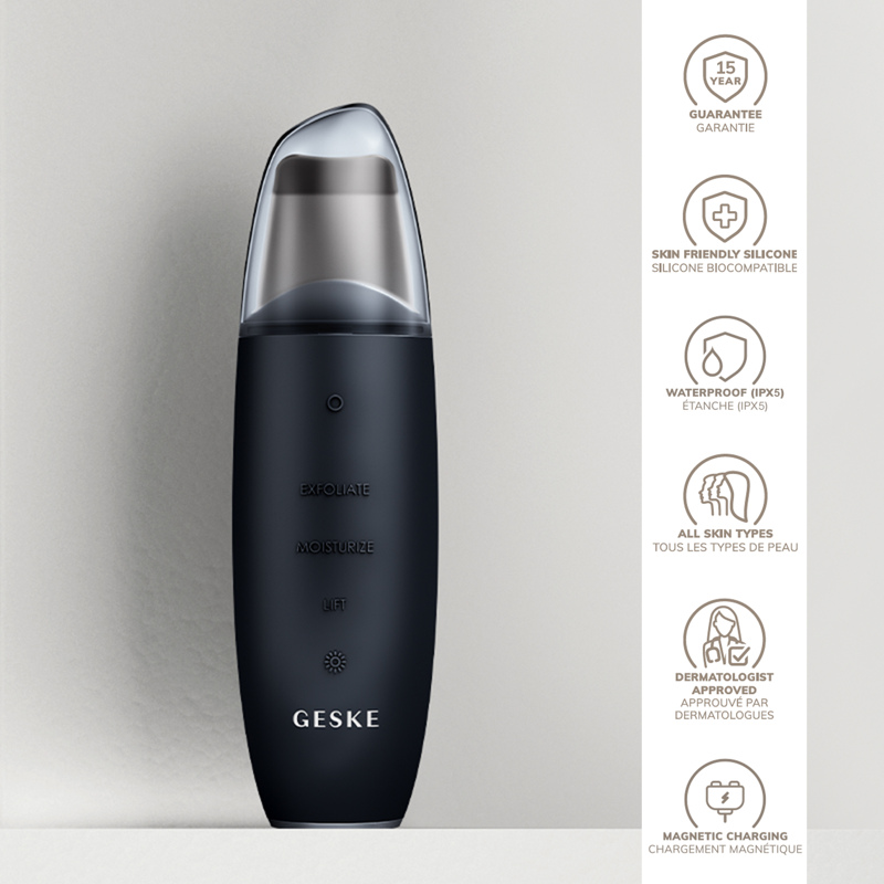 Микротоковый скрабер для кожи и устранения черных точек GESKE MicroCurrent Skin Scrubber&Blackhead Remover 9в1 black