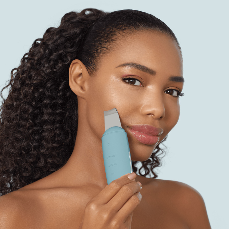 Микротоковый скрабер для кожи и устранения черных точек GESKE MicroCurrent Skin Scrubber&Blackhead Remover 9в1 turquoise