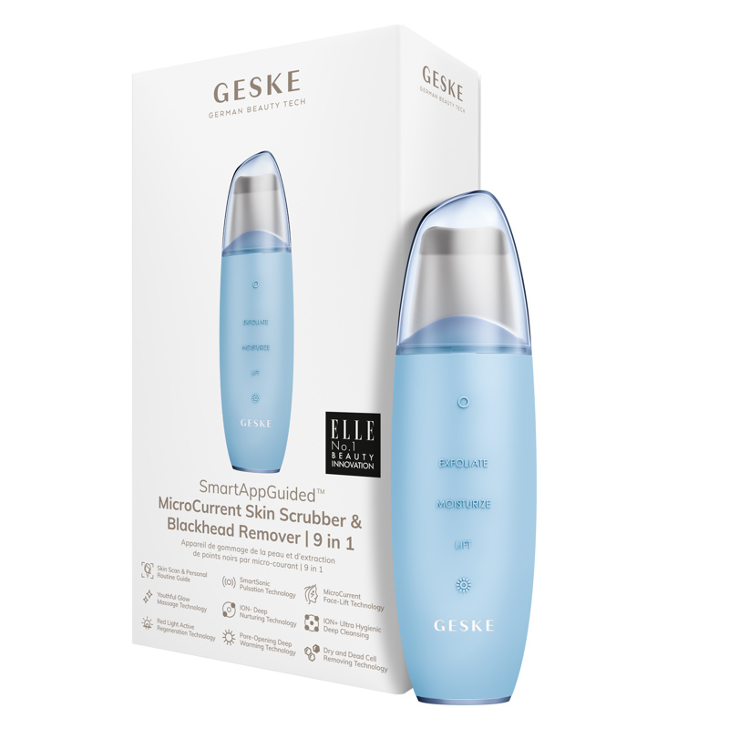 Микротоковый скрабер для кожи и устранения черных точек GESKE MicroCurrent Skin Scrubber&Blackhead Remover 9в1 aquamarine