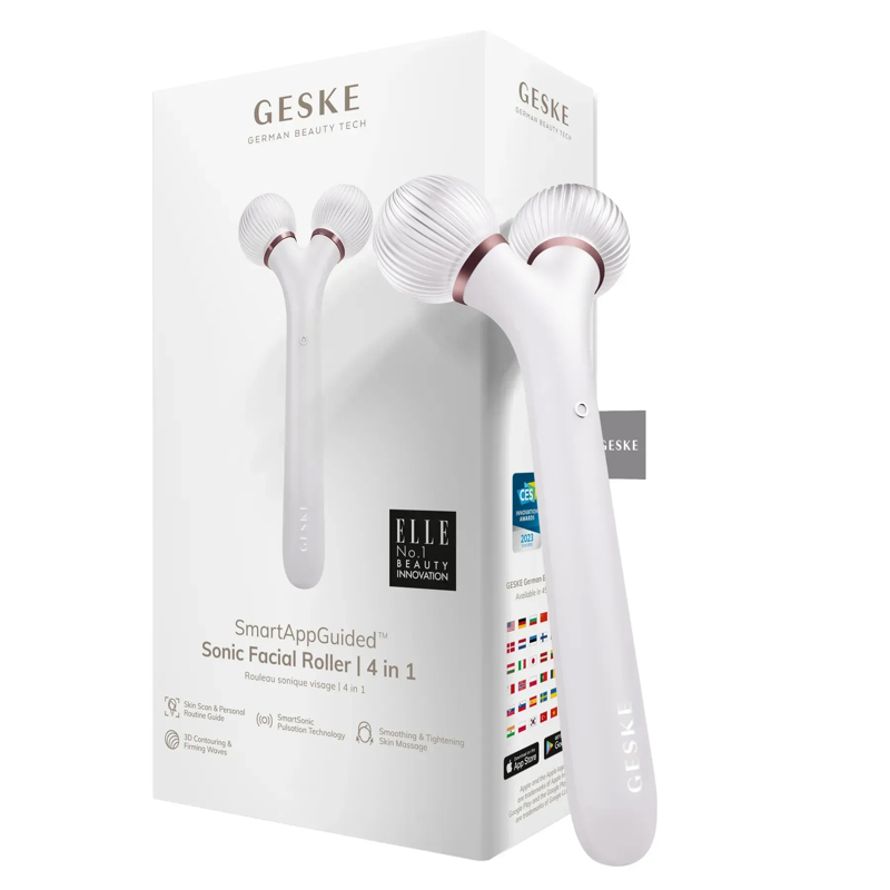 Электронный ультразвуковой ролик для лица GESKE Sonic Facial Roller 4в1 starlight