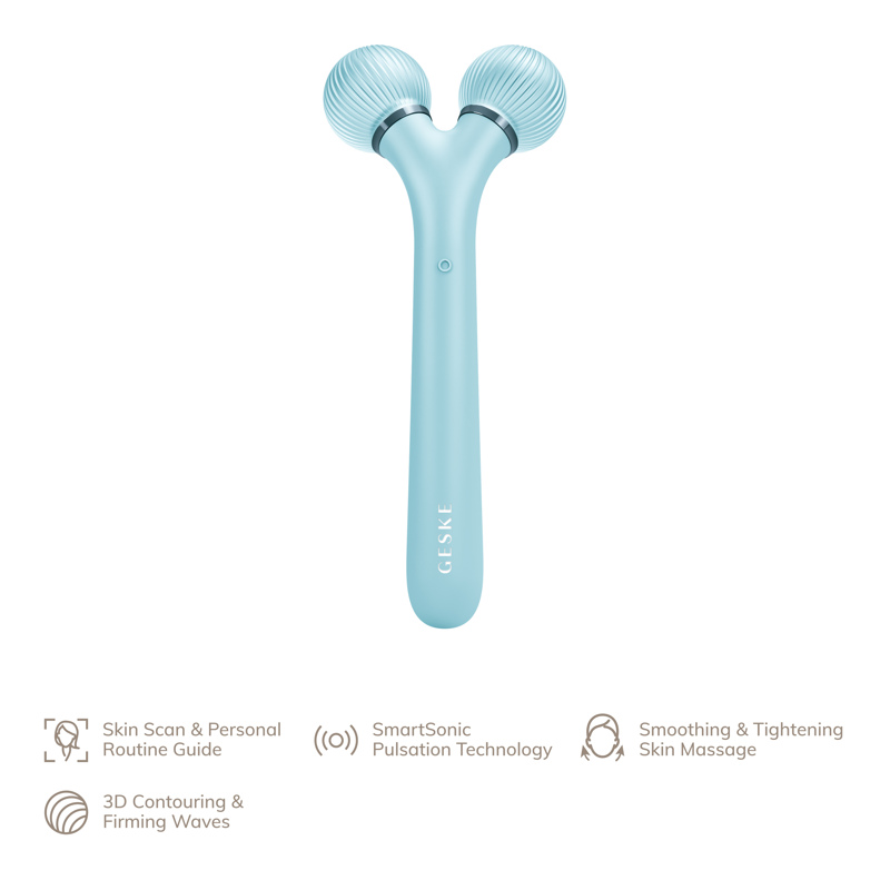 Электронный ультразвуковой ролик для лица GESKE Sonic Facial Roller 4в1 turquoise
