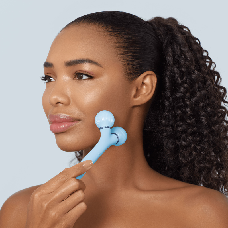 Электронный ультразвуковой ролик для лица GESKE Sonic Facial Roller 4в1 aquamarine