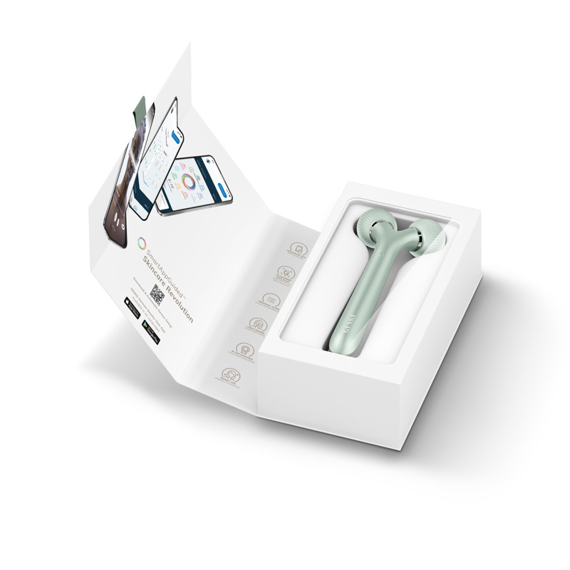 Электронный ультразвуковой ролик для лица GESKE Sonic Facial Roller 4в1 green