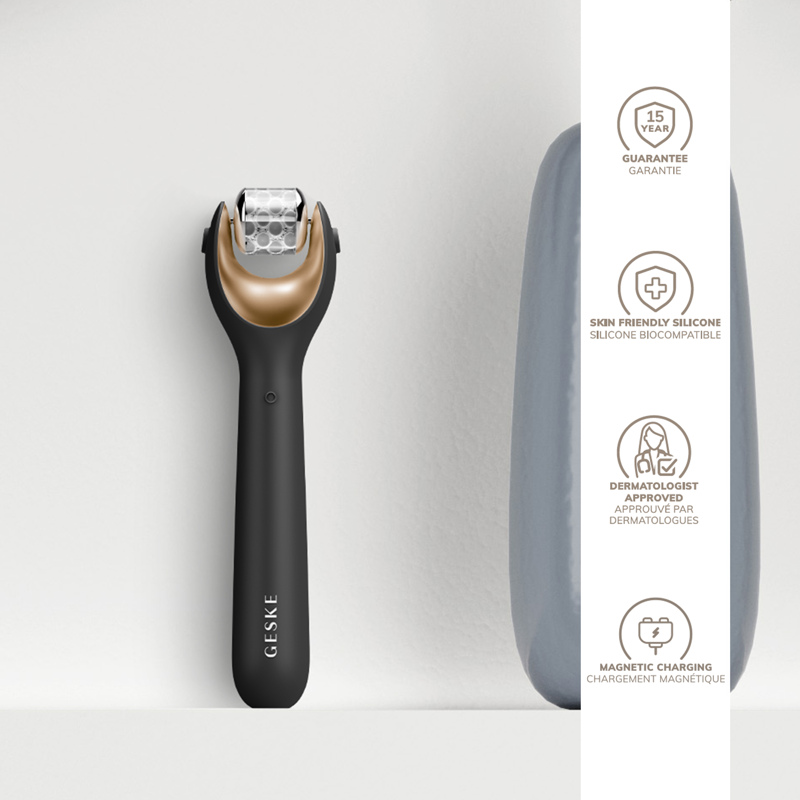 Электронный роллер для лица с микроиглами GESKE MicroNeedle Face Roller 9в1 gray