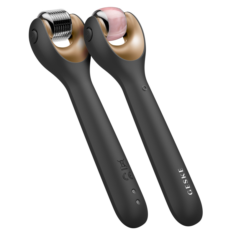 Электронный роллер для лица с микроиглами GESKE MicroNeedle Face Roller 9в1 gray