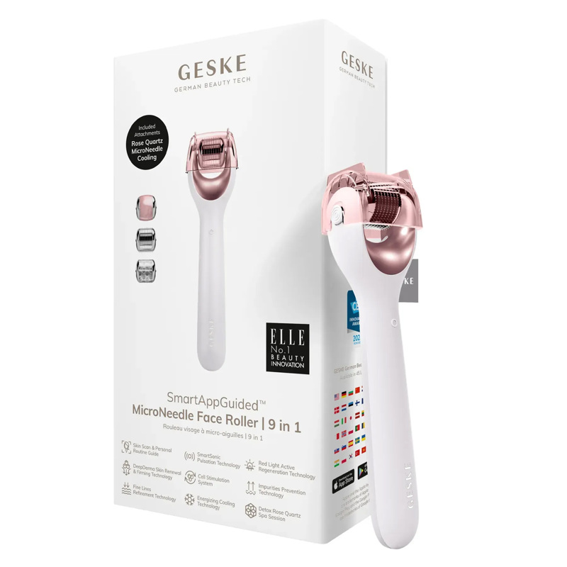 Электронный роллер для лица с микроиглами GESKE MicroNeedle Face Roller 9в1 starlight