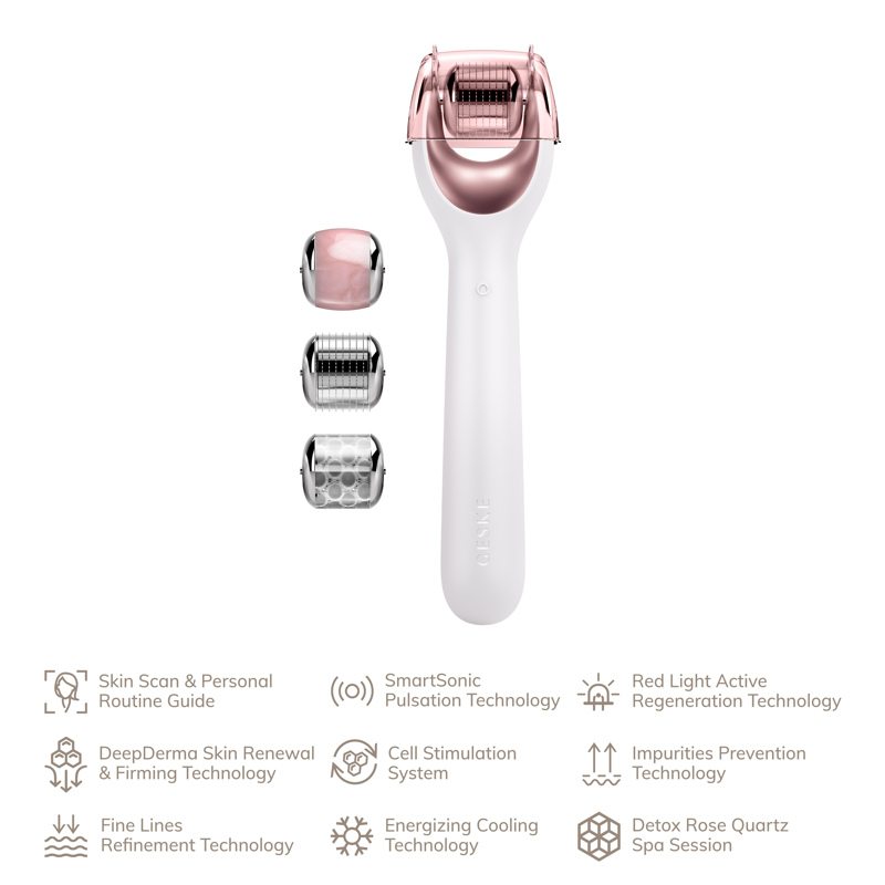 Электронный роллер для лица с микроиглами GESKE MicroNeedle Face Roller 9в1 starlight