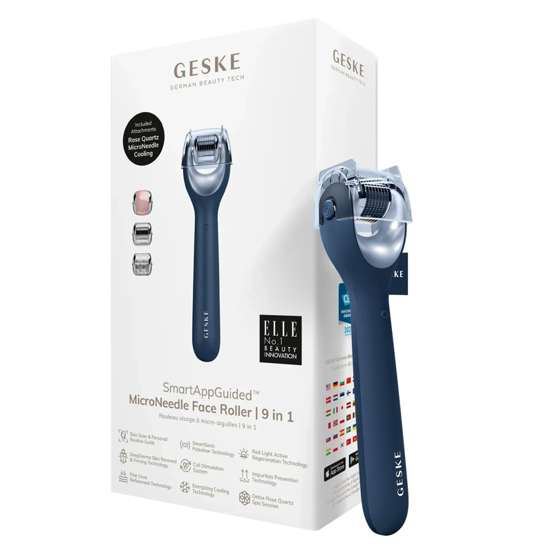 Электронный роллер для лица с микроиглами GESKE MicroNeedle Face Roller 9в1 midnight