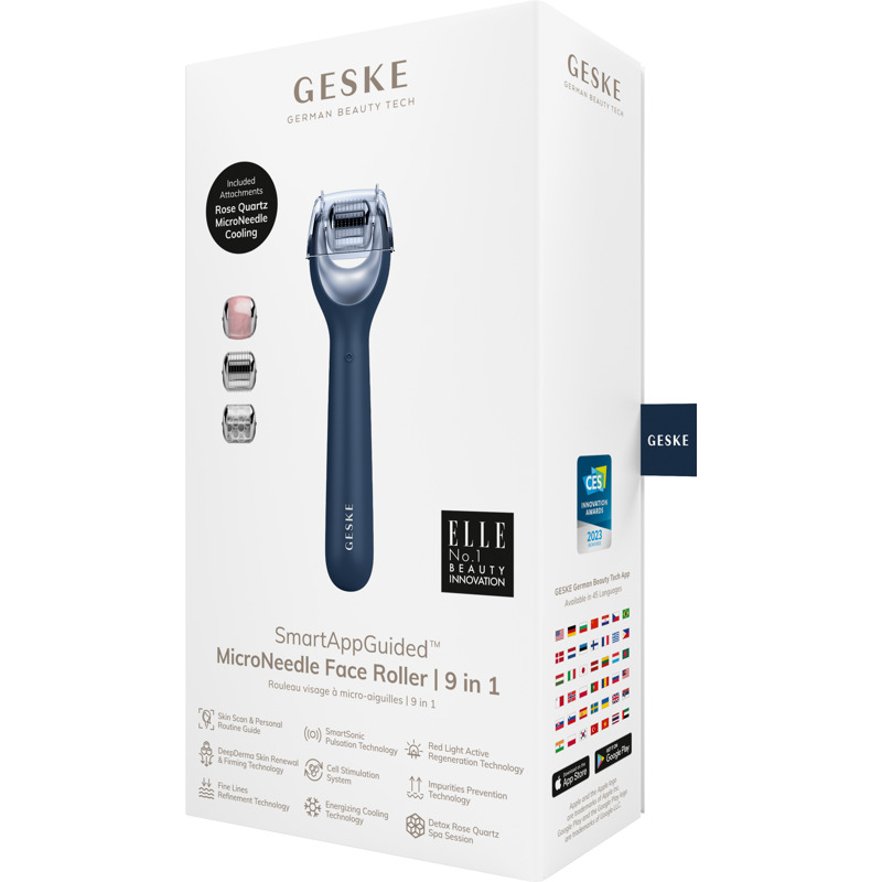 Электронный роллер для лица с микроиглами GESKE MicroNeedle Face Roller 9в1 midnight