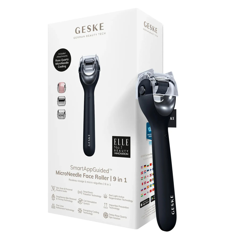 Электронный роллер для лица с микроиглами GESKE MicroNeedle Face Roller 9в1 black