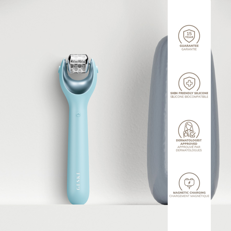 Электронный роллер для лица с микроиглами GESKE MicroNeedle Face Roller 9в1 turquoise