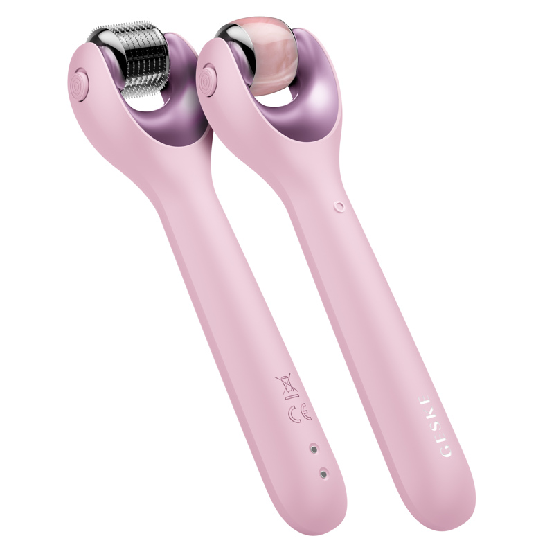 Электронный роллер для лица с микроиглами GESKE MicroNeedle Face Roller 9в1 pink