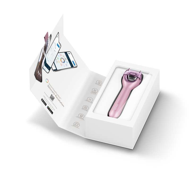 Электронный роллер для лица с микроиглами GESKE MicroNeedle Face Roller 9в1 pink