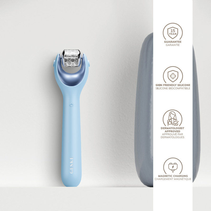 Электронный роллер для лица с микроиглами GESKE MicroNeedle Face Roller 9в1 aquamarine