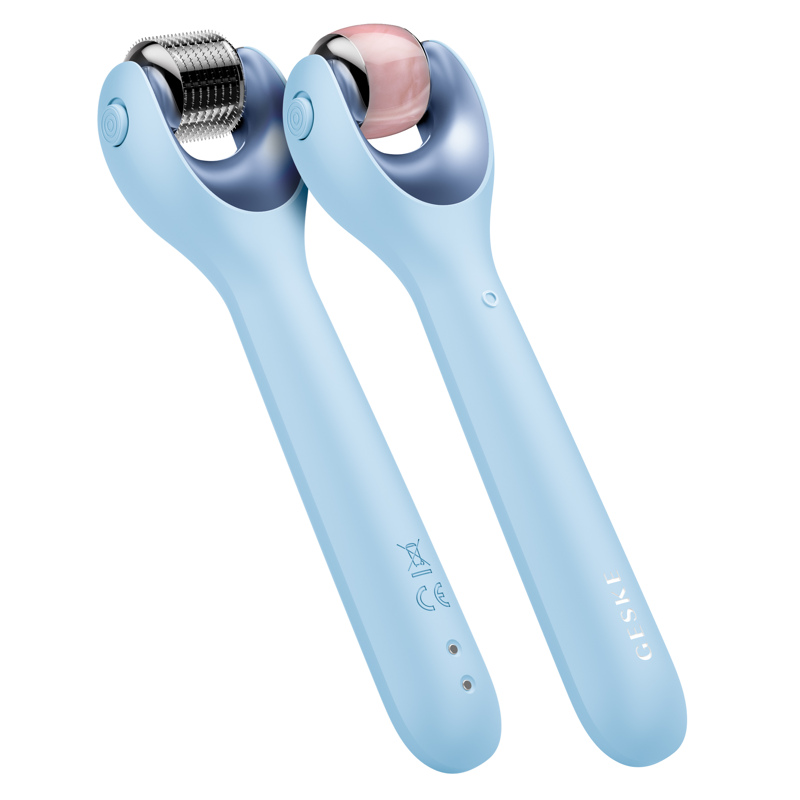 Электронный роллер для лица с микроиглами GESKE MicroNeedle Face Roller 9в1 aquamarine
