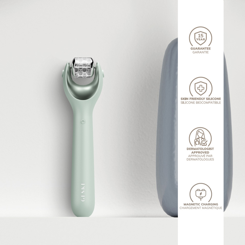 Электронный роллер для лица с микроиглами GESKE MicroNeedle Face Roller 9в1 green