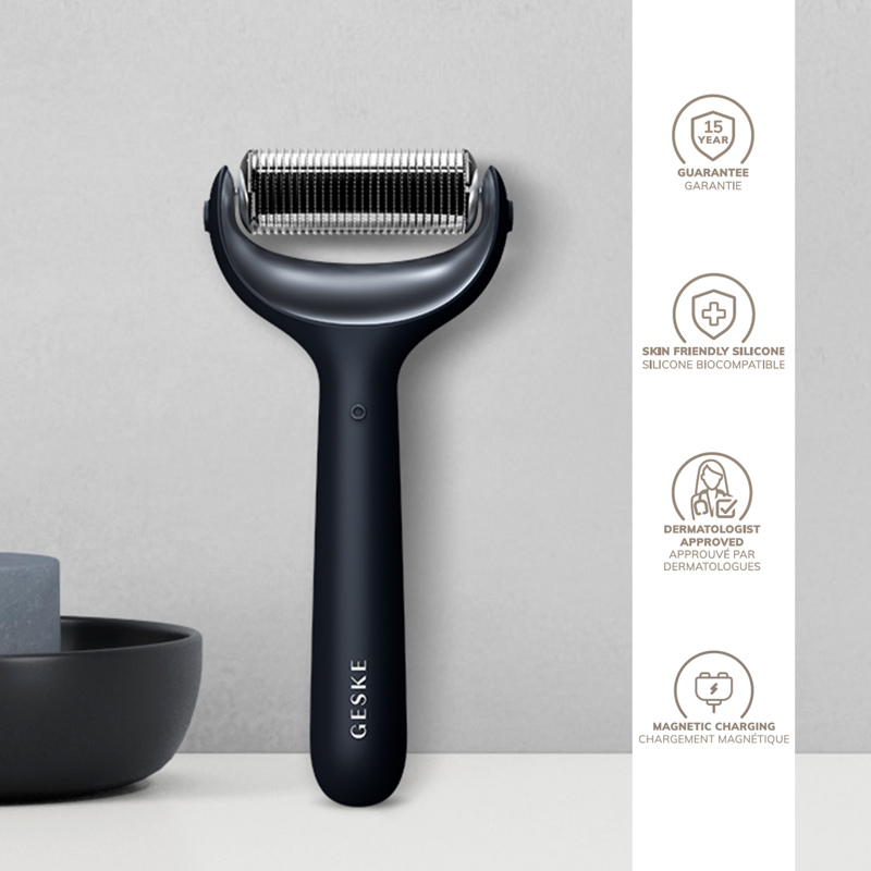Электронный роллер для лица и тела с микроиглами GESKE MicroNeedle Face&Body Roller 8в1 black