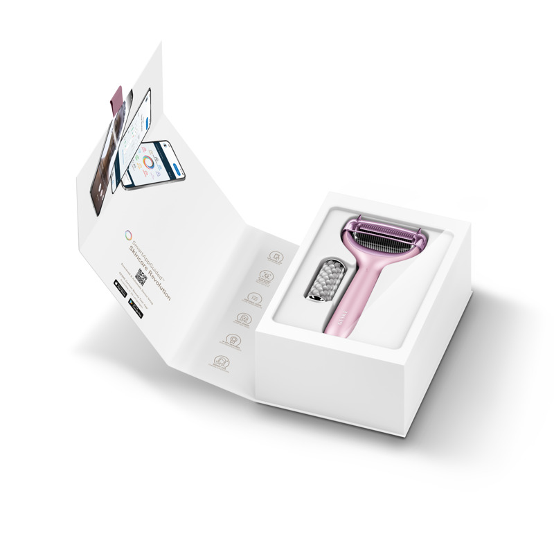 Электронный роллер для лица и тела с микроиглами GESKE MicroNeedle Face&Body Roller 8в1 pink