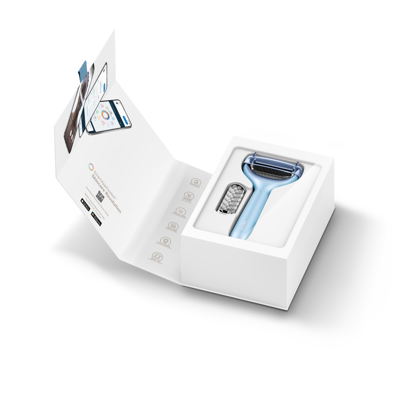 Электронный роллер для лица и тела с микроиглами GESKE MicroNeedle Face&Body Roller 8в1 aquamarine