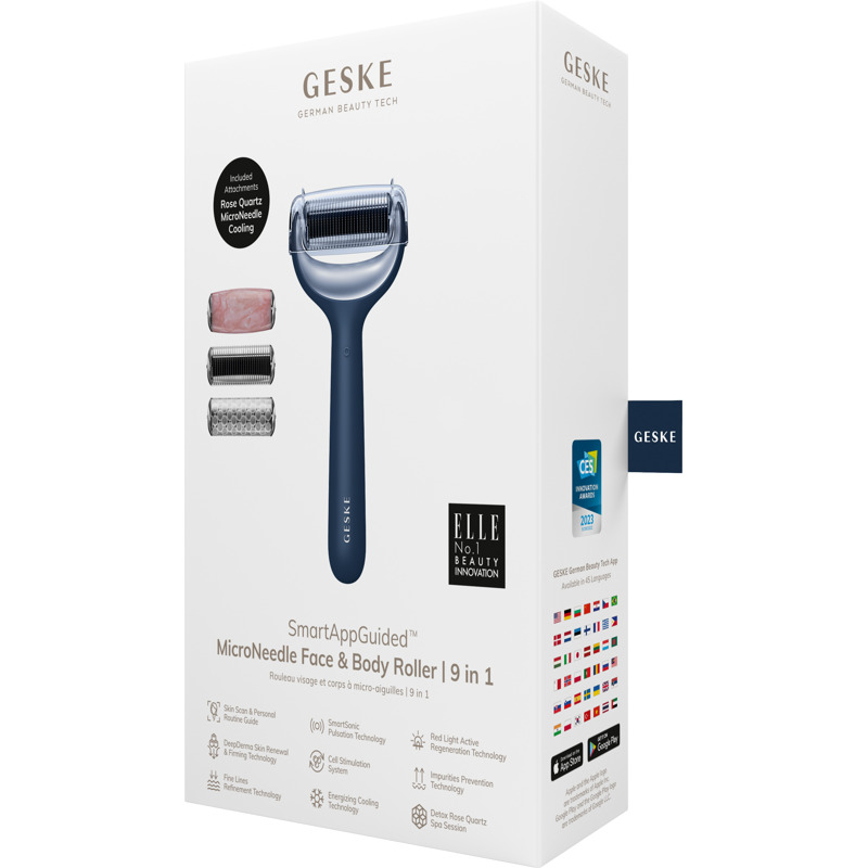 Ролер для голкової мезотерапії обличчя та тіла GESKE MicroNeedle Face&Body Roller 9в1 midnight