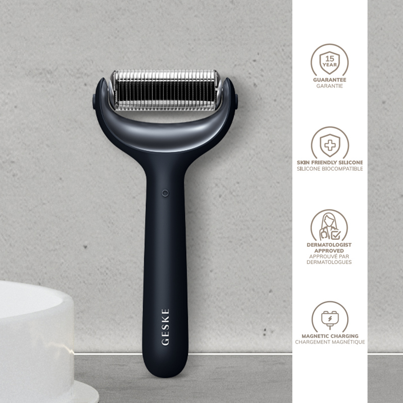 Ролер для голкової мезотерапії обличчя та тіла GESKE MicroNeedle Face&Body Roller 9в1 black