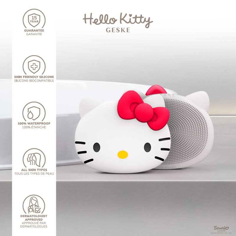 Щетка для лица GESKE Facial Brush 3 в 1 by Hello Kitty пудровый