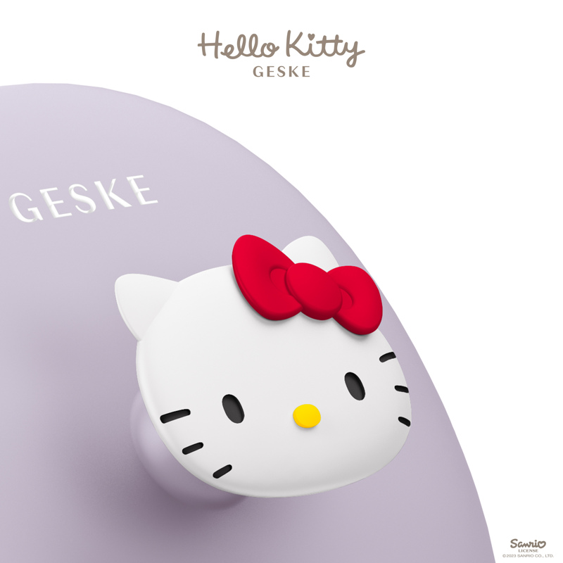 Щетка для лица Geske Facial Brush 3 в 1 by Hello Kitty с держателем Purple