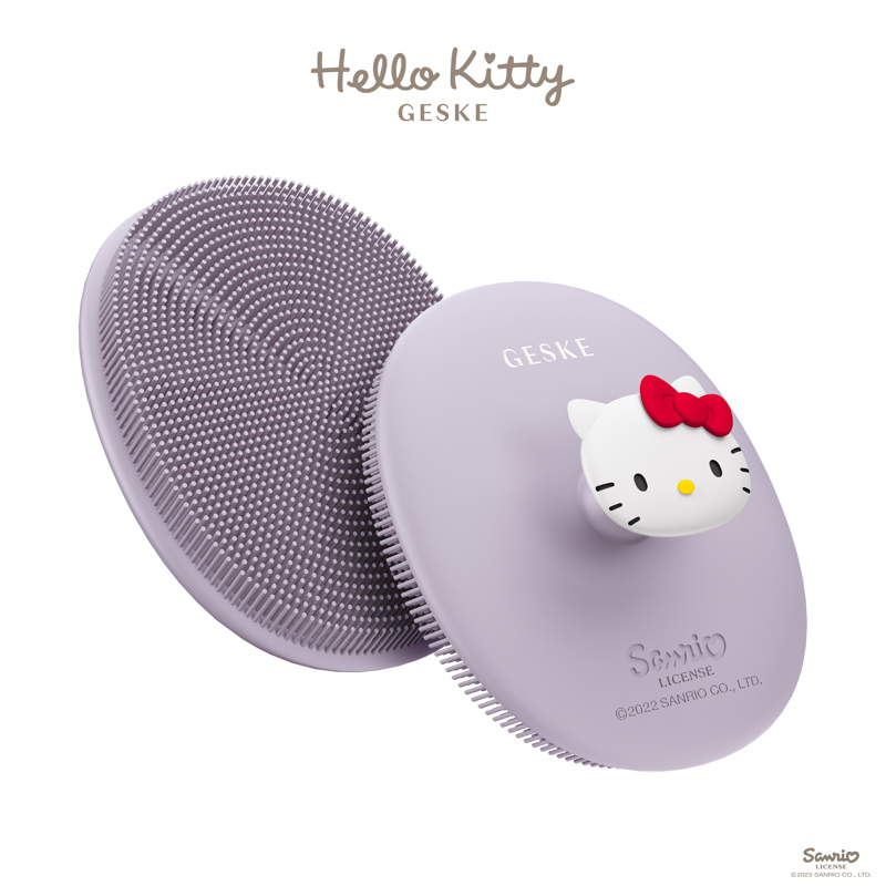 Щетка для лица Geske Facial Brush 3 в 1 by Hello Kitty с держателем Purple
