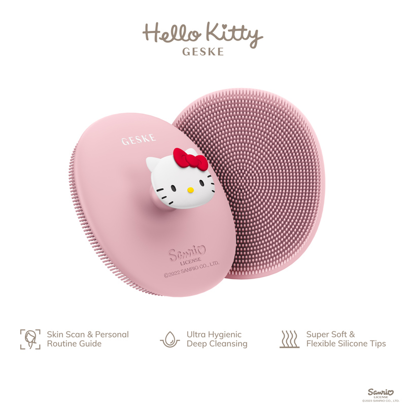 Щетка для лица GESKE Facial Brush 3 в 1 by Hello Kitty розовый с держателем